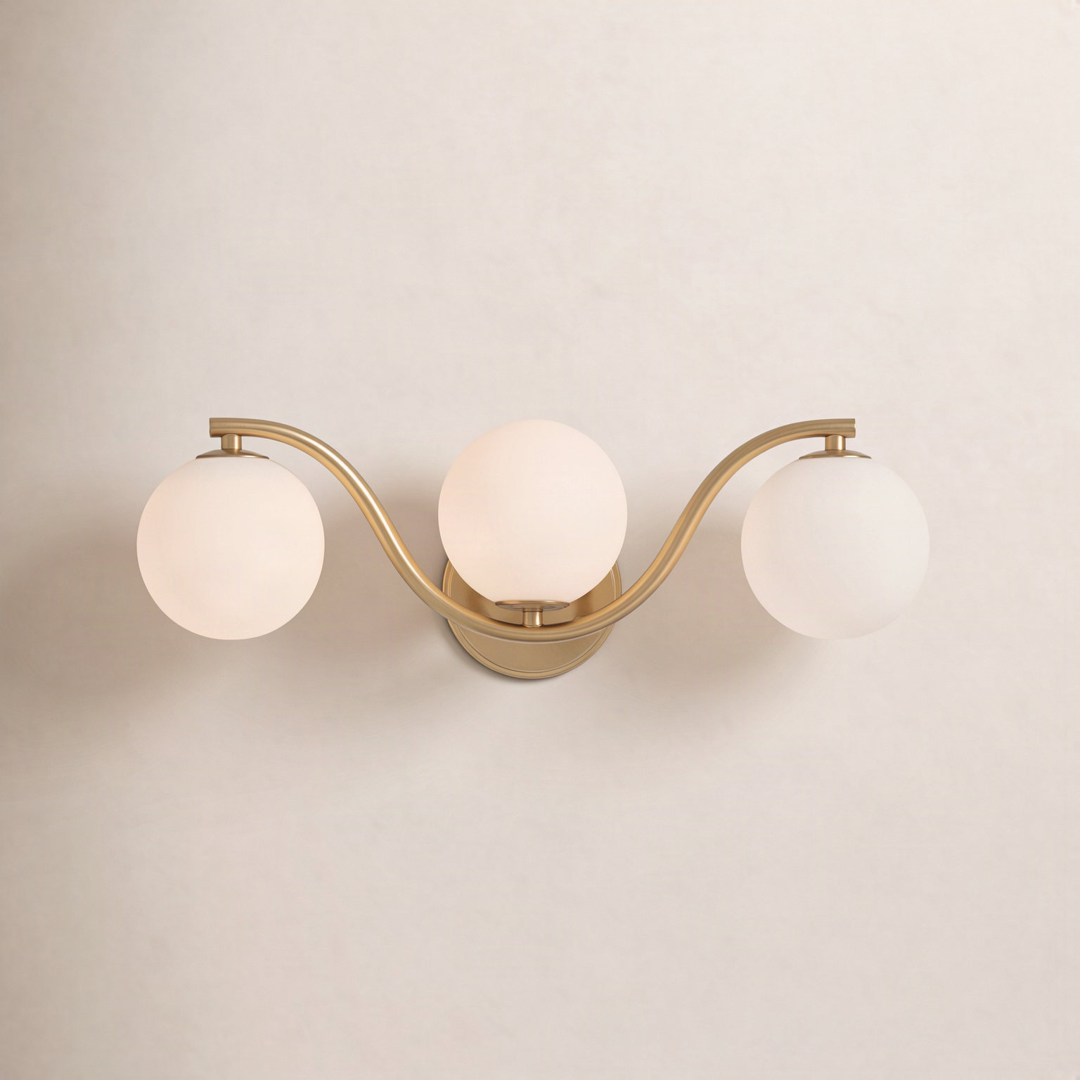 3-Light Dimmable Vanity Light, Brushed Gold