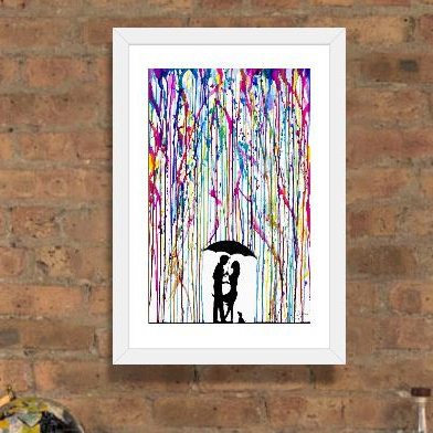 « Two Step », impression, H 24 po x l 16 po x p 1 po, Papier encadré blanc