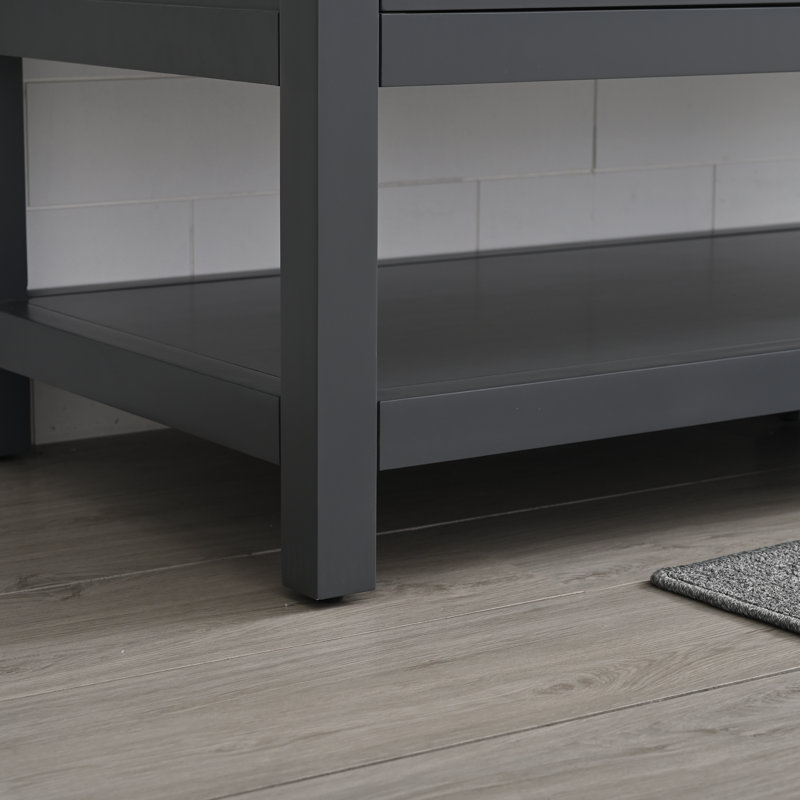 Ensemble de meuble-lavabo double 54 po Vicini, Gris foncé