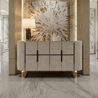 Italian luxury-style marble dining cabinet
