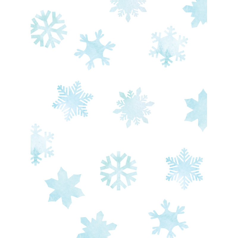 Adhésif décoratif flocons de neige d'hiver, Bleu ciel