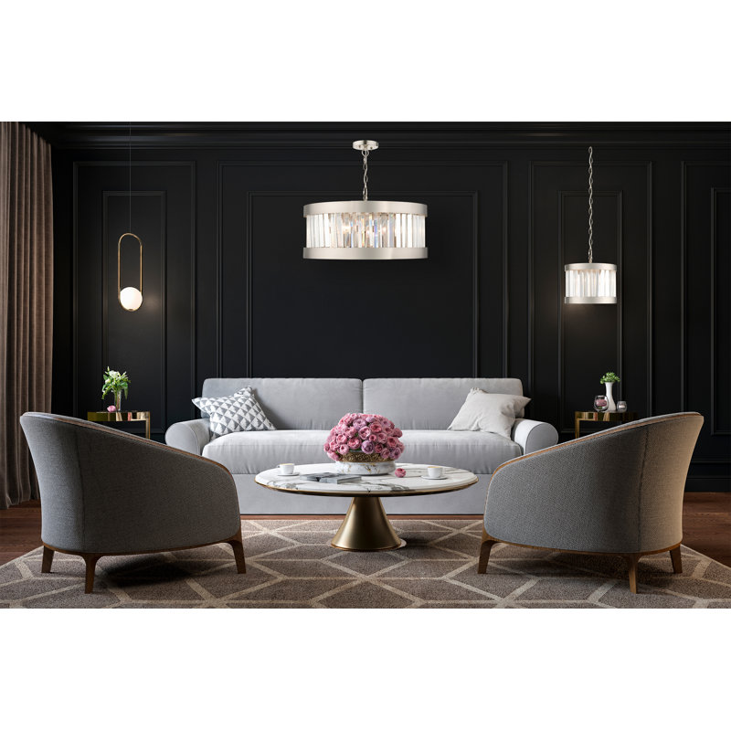 Brock 1 - Light Drum Pendant, Satin Chrome
