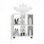 Armoire sous l'évier à deux tablettes latérales avec une porte, arrière découpé et rangement compact pour salle de bain autoportante de 22 po.-126233945