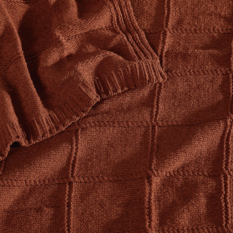 Jeté en tricot Brookille Brooklyn Loom, Rust