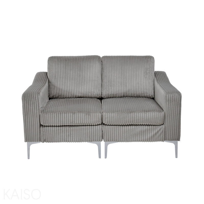 Basic Sectional Sofa, Modular  Sofa Two-Seater Sofa, Corduroy  Sofa, Gray