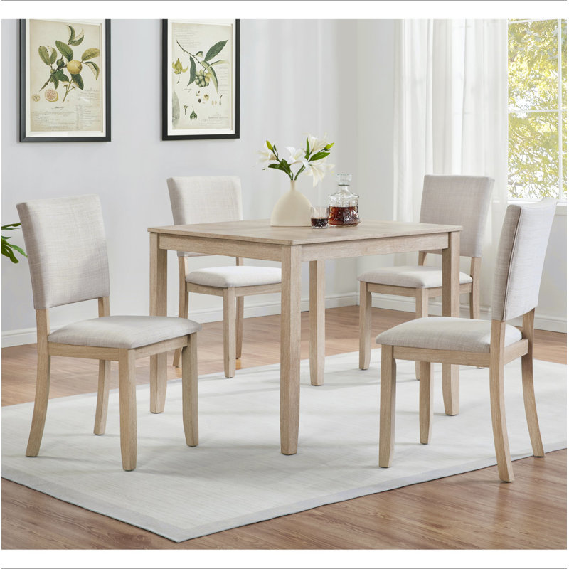 Ensemble de table à manger moderne pour 4 personnes avec 4 chaises, ensemble de table à manger pour 4 personnes, 5 pièces pour le salon, la cuisine et la salle à manger