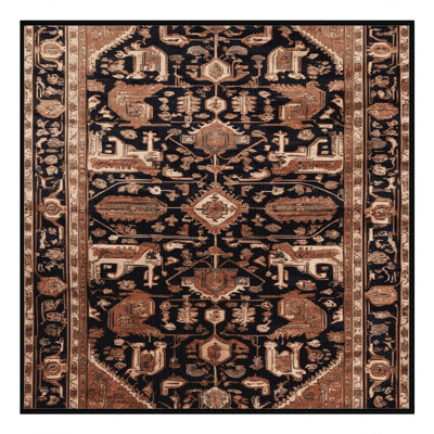 Machine Washable Persian Brown Area Rug