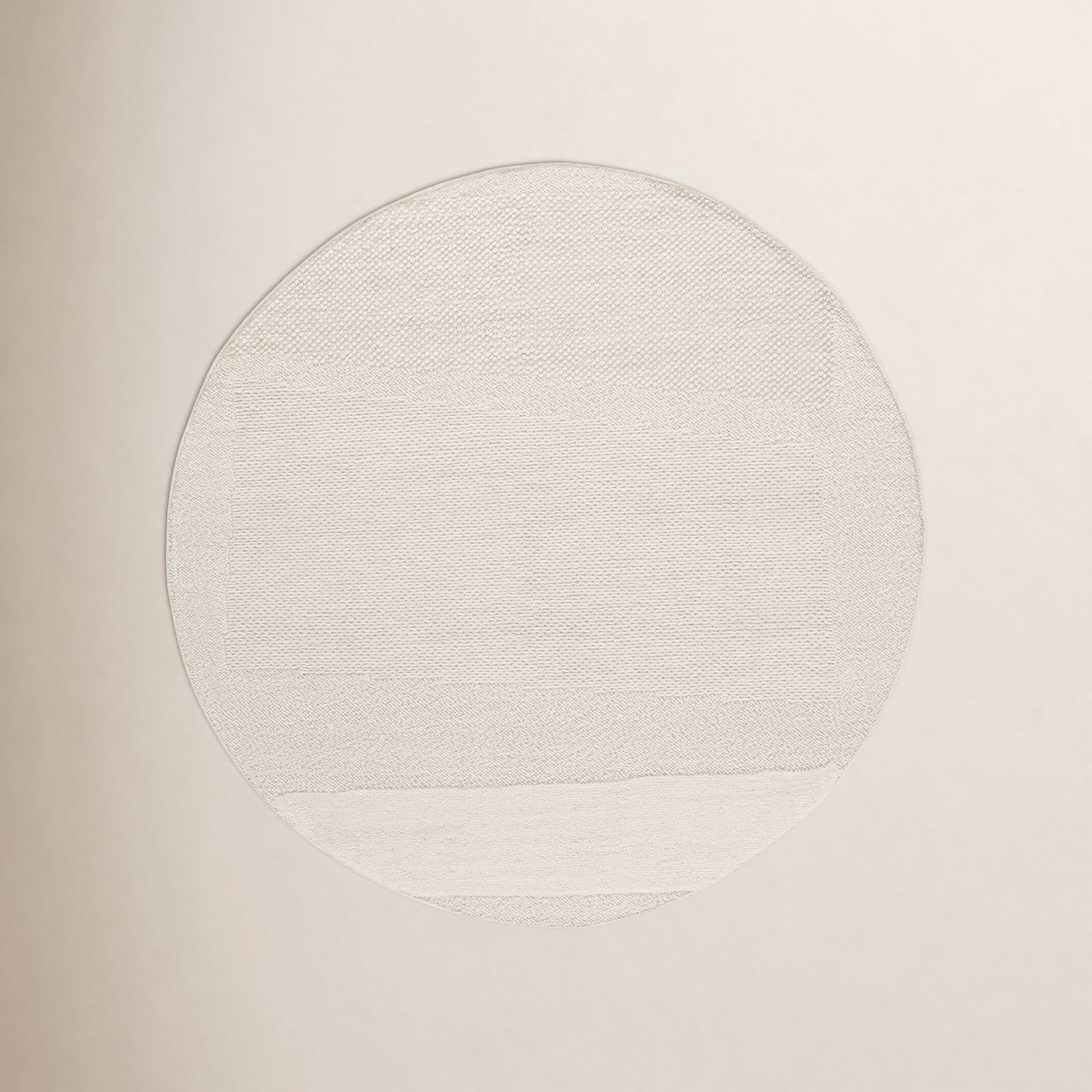 Mullen Ivory Flatweave Wool Rug, Round 6'