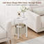 Grande table d'appoint avec panier de rangement, ensemble de 2 tables basses demi-rondes, tables de chevet, table de chevet moderne pour le salon, la chambre à coucher, blanc