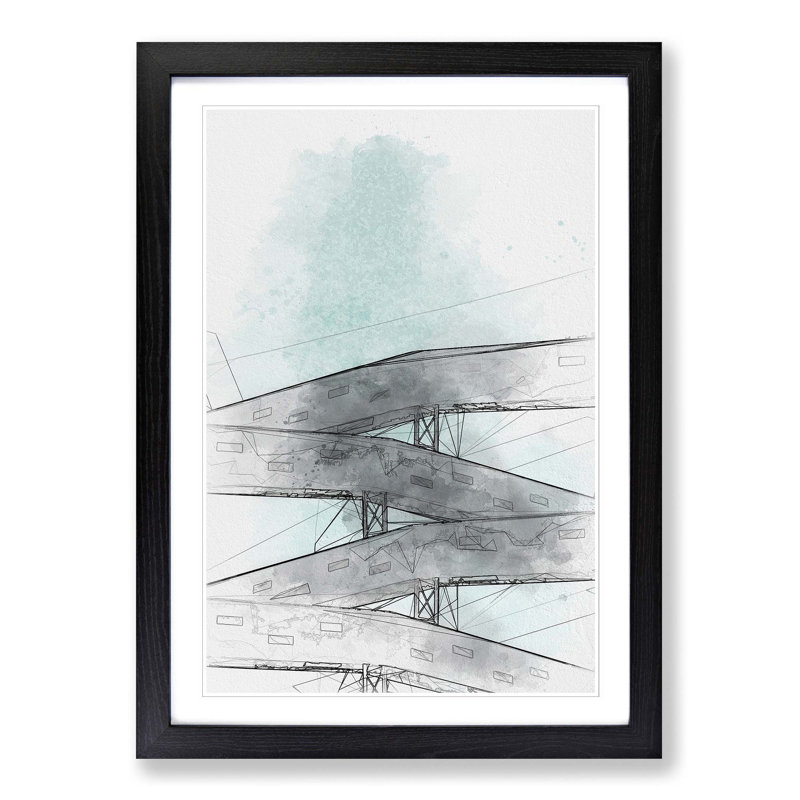 Sketching the Architecture Vol.33 - Picture Frame Drawing Print, Black Framed, 87cm H x 62cm W x 2cm D