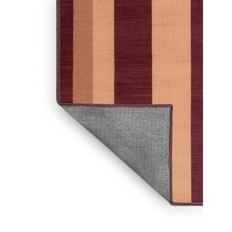 Machine Washable Checkered Red Area Rug, Round 5'