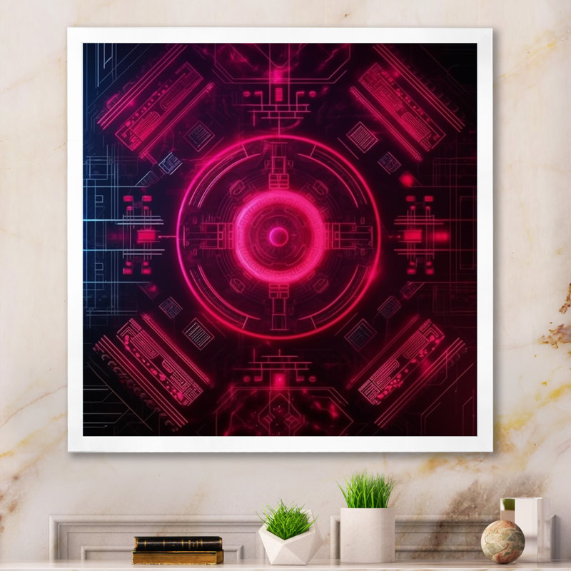 Troisième œil, cercle mystique chakra - impression, Cadre simple blanc, H 16 po x l 16 po x P 1 po