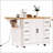 56 Inch Rolling Kitchen Island With Drop Leaf, Power Outlet, And Ample Storage, Perfect For Modern Kitchens And Dining Rooms