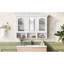 Armoire de salle de bain murale 47 "avec miroir, armoire avec 3 tablettes réglables et 3 compartiments ouverts pour la salle de bain, armoire de rangement au-dessus de la toilette avec portes en verre