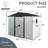 8Ft X 4Ft Metal Outdoor Shed For Backyard, Patio, Lawn. White And Black. Frame. Tilted Roof & Lockable Door. With Foundation Benefits 8X4 Ft Storage Shed. Stable Weather-. Includes Enhancements-125090380