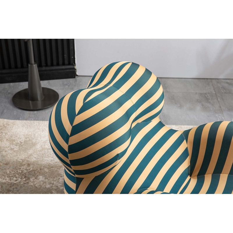 Fauteuil demi-tonneau confortable et élégant pour le salon, élégant et relaxant, Polyester jaune