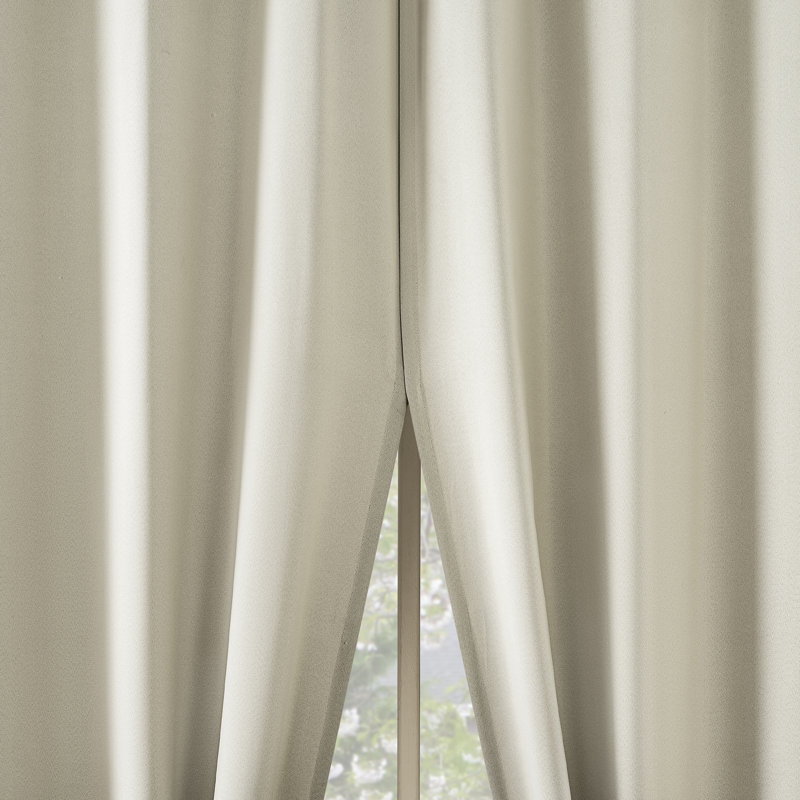 Gheorghi Magnetic Closure Room Darkening Grommet Curtain Panel Pair, Cream, 54" W x 84" L