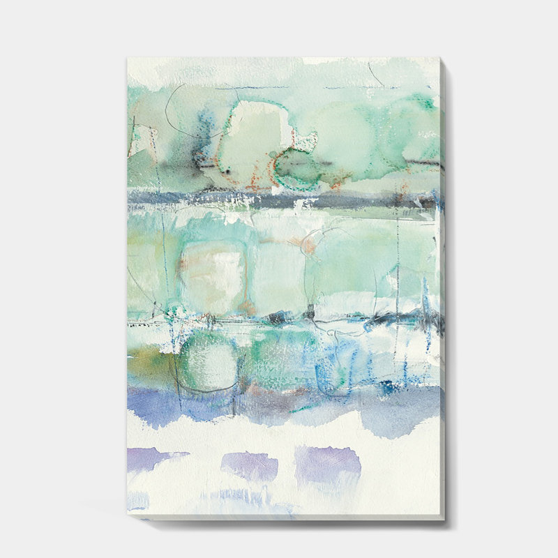 «Blue Abstract Panel I», reproduction d'art sur toile tendue, H 32 po x l 16 po x P 1 po