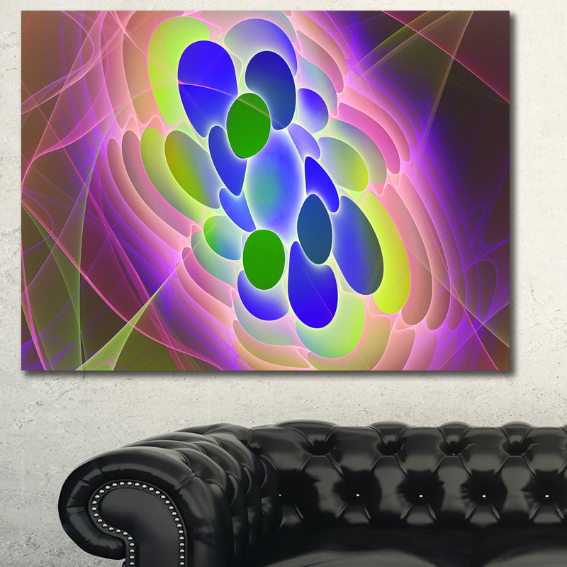 « blue green fractal virus », impression sur toile tendue, H 20 po x l 20 po x P 1 po