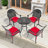 Cast Aluminum Patio Dining Table With Frame And Umbrella Hole
