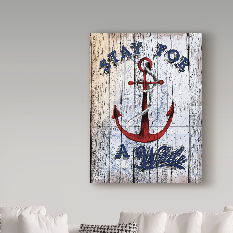 « stay anchor », reproduction d’art textuel sur toile tendue, H 19 po x l 14 po x P 2 po