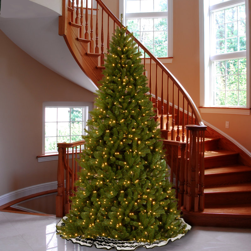 North Valley Green Spruce Artificial Christmas Tree with Clear Lights with Stand, 120" H