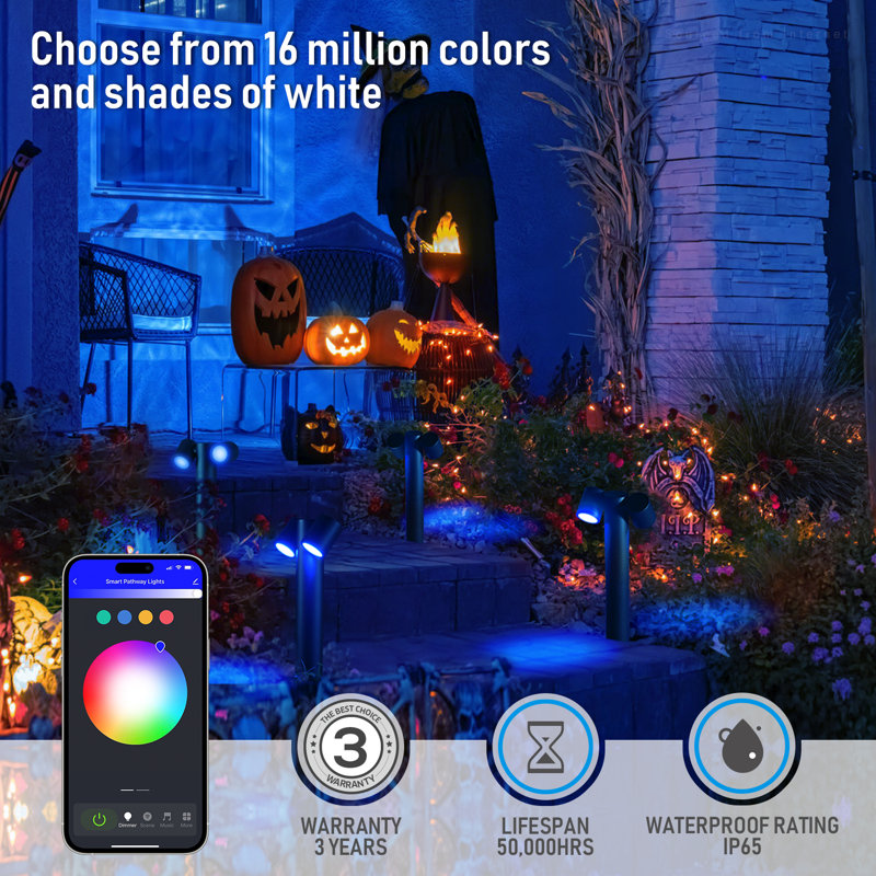 Led Smart Low Voltage Pathway Landscape Lights, App Control, 12V-24V Ac/Dc 800Lm, 2700K-5000K&Rgb