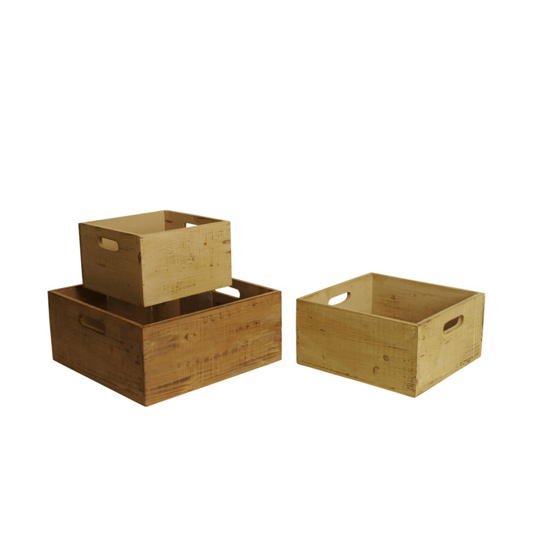 WaldImports Solid Wood Decorative Bin