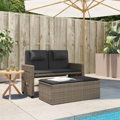 Banc de patio inclinable avec coussins Vidaxl