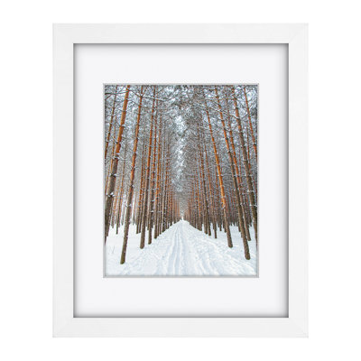 Cadre 11 x 14 en bois blanc avec passe-partout pour photos 8 x 10