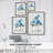 Gingham Blue Flowers II Framed Print - Solid Wood-301816592