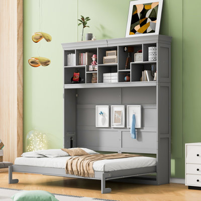 Murphy Bed Wall Bed with Top Shelves & USB