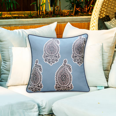 Paisley Outdoor Reversible Throw Pillow