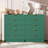 Fluted  Drawer Dresser for Bedroom, 43" Tall Modern Chest of Drawers with Large Storage and Metal Handle, Wooden Dresser Organizer for Bedroom, Living Room, Hallway, Green-1244070113