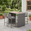 4-Person Wicker Rectangular Patio Dining Set, Outdoor Patio Wicker Bar Set, for Patio/Garden, Stable Construction