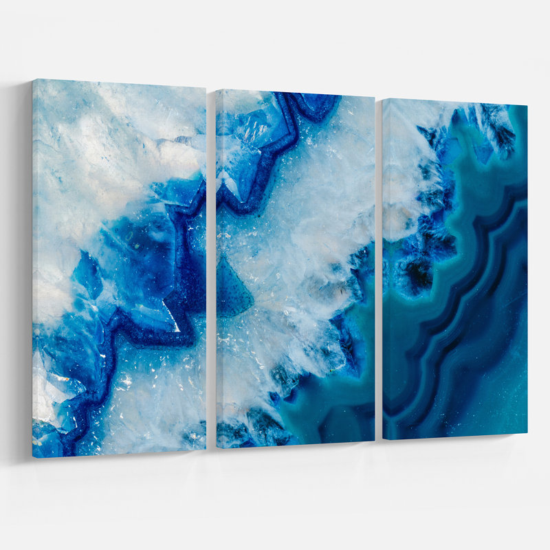 Geode slice, ensemble de 3 impressions sur toiles tendues