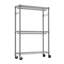 Portant à vêtements robuste avec 3 tablettes réglables, 2 tringles de suspension et crochets latéraux pour un rangement et une organisation polyvalents-1208093013