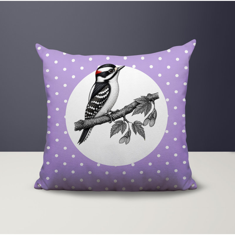 Oreiller réversible intérieur / extérieur Wood Pecker, 16 x 16, Lavender