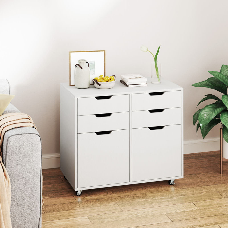 73cm Wide 4 -Drawer Mobile File Cabinet, White