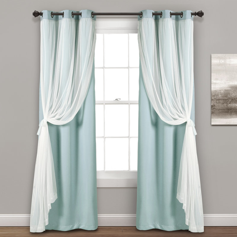 Blackout Curtain Pair, Blue, 38" W x 95" L
