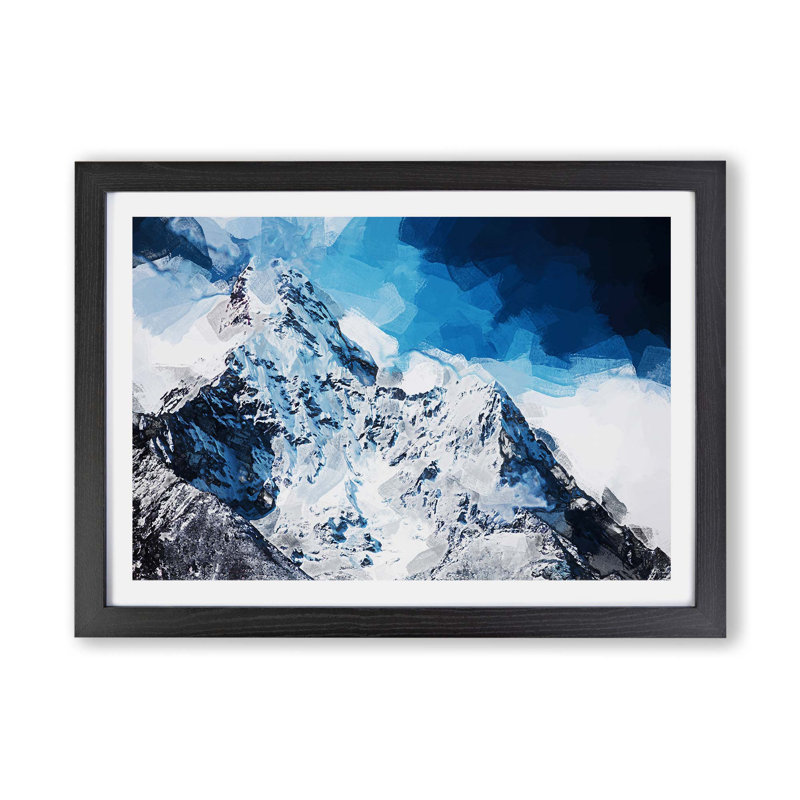 Mount Everest - Single Picture Frame Painting, Black, 33cm H x 45cm W x 2cm D