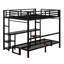 Lit superposé en métal / lit mezzanine avec bureau et tablettes, utilisations multiples se pliant dans un canapé avec DEL et USB