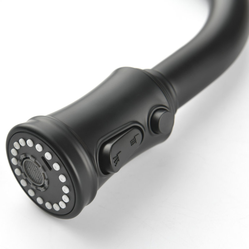 KISRAIS Pull Down Kitchen Faucet, Matt Black