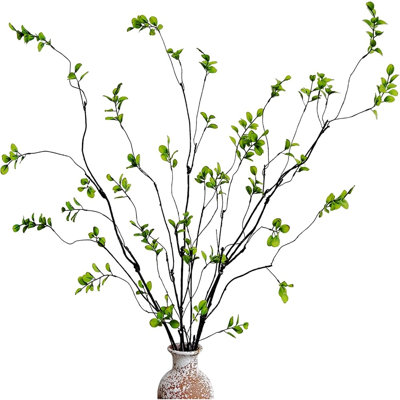 4 Pack Artificial Ficus Branches, Faux Eucalyptus Stems For Vase Filler, Greenery Centerpiece And Home Decor