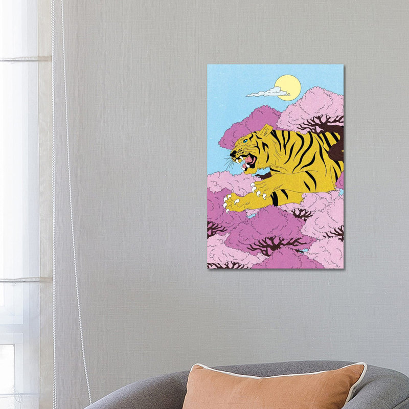«Tiger, Tiger» par Cosmo - impression sur toile tendue, H 26 po x l 18 po x 1,5 po