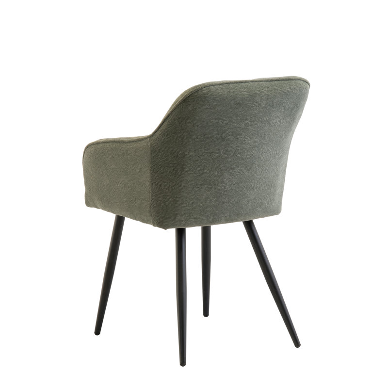 Monticello 48cm H Polyester Blend Upholstered Metal Armchair in Green