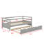 Lit de jour simple avec couchette - Structure et tête de lit en bois de pin-1354856863