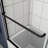 Bathtub Bypass Shower Door, Matte Black, 56"-60"X58", 1/4" Tempered Glass, Collision Frame, Leak, Bathroom Fixture Stainless Steel Handle, Easy Clean Treatment,-123108741
