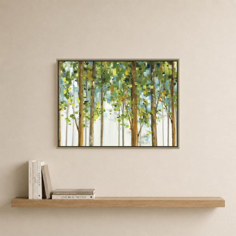 «Forest Study I» par Lisa Audit - impression sur toile, H 20 po x l 30 po, Beveled Floating Frame, Champagne