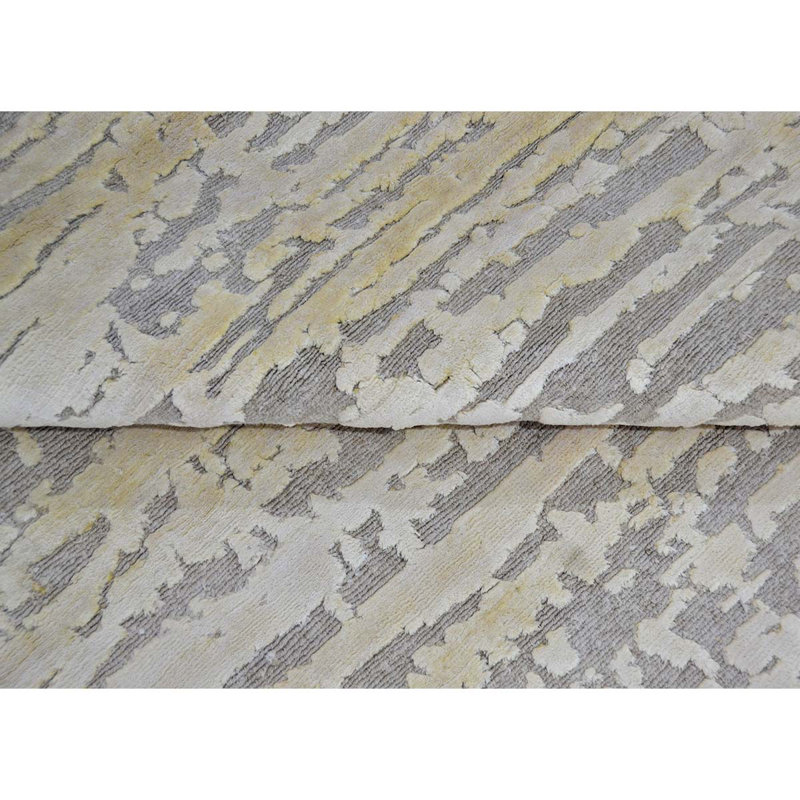 Handmade Linen and Silk Area Rug, Rectangle 8' x 10'
